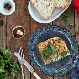 Mushroom, Thyme, Fetta & Spinach Frittata SML