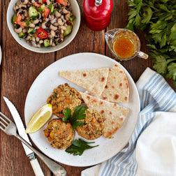 Pistachio Falafel, Quinoa Tabouli & Tahini Sauce